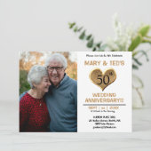 Invitation Photo du 50e anniversaire de mariage (Debout devant)