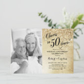 Invitation Photo du 50e anniversaire de mariage doré (Debout devant)