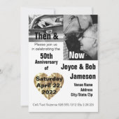 Invitation Photo du 50e anniversaire de mariage Then & Now (Devant)