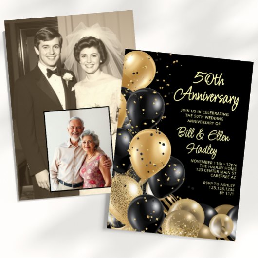 Invitation Photo du 50e anniversaire du Mariage