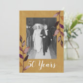 Invitation Photo du 50e anniversaire du Mariage - Gold Eggpla (Debout devant)