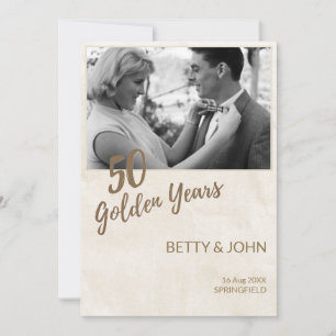 Invitation Photo du 50e Anniversaire – Texture Ivoire
