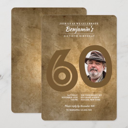 Invitation photo du 60e anniversaire (Devant / Derrière)