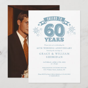 Invitation Photo du 60e anniversaire du Mariage