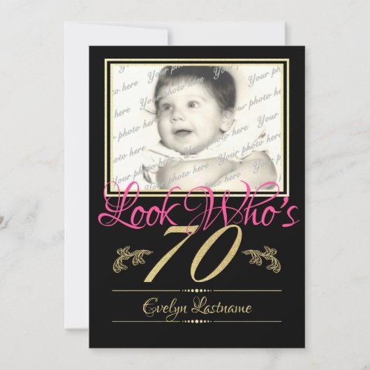 Invitation Photo du 70e anniversaire (Devant)