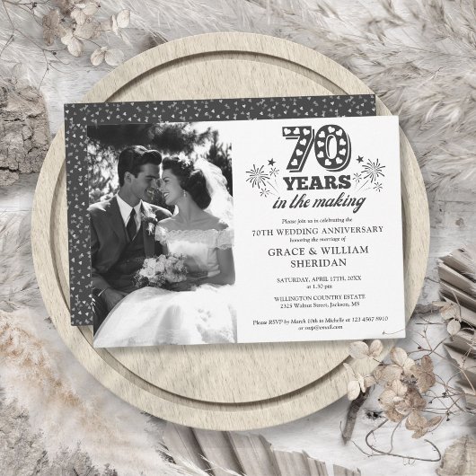 Invitation Photo du 70e anniversaire du Mariage
