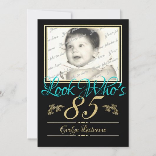 Invitation Photo du 85e anniversaire (Devant)