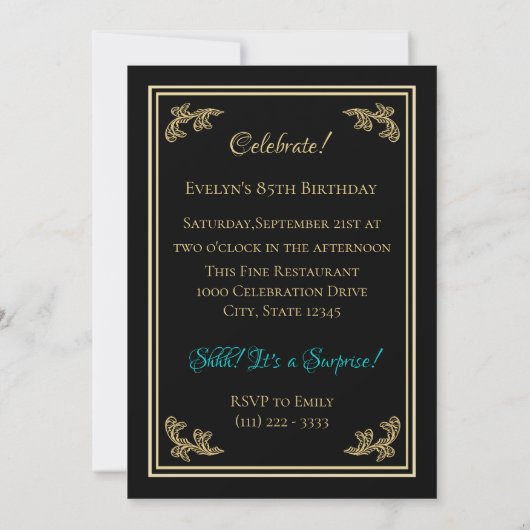 Invitation Photo du 85e anniversaire (Dos)