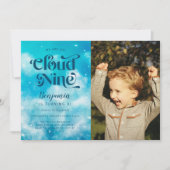 Invitation Photo du 9e anniversaire de Cloud Nine Boy (Devant)