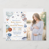Invitation Photo du Baby shower de l'astronaute spatial (Devant)