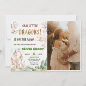 Invitation Photo du Baby shower du Cute Dragon (Devant)