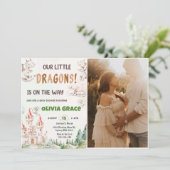 Invitation Photo du Baby shower du Cute Dragon (Debout devant)