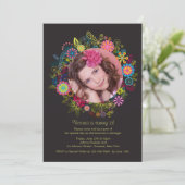 Invitation photo du cadre floral (Debout devant)