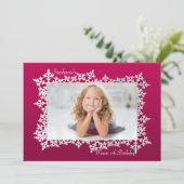 Invitation photo du cadre Snowflake (Debout devant)