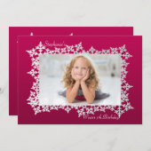 Invitation photo du cadre Snowflake (Devant / Derrière)