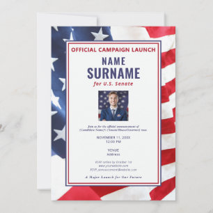 Invitation Photo du candidat politique Lancement officiel de 