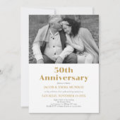 Invitation Photo du cinquantième anniversaire de l'or noir mo (Devant)