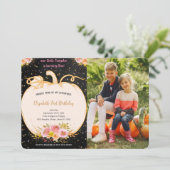 Invitation photo du citrouille pour le premier ann (Debout devant)