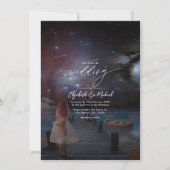 Invitation Photo du code QR du Mariage Starry Night Docside (Devant)