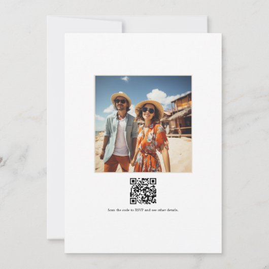 Invitation Photo du code QR du Mariage Starry Night Docside (Dos)