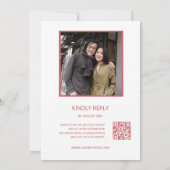 Invitation Photo du code QR | Floral Blush Mariage chinois ro (Dos)