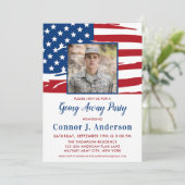 Invitation Photo du drapeau américain Fête d'adieu militaire (Debout devant)
