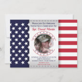 Invitation photo du drapeau de la fête de bienvenu (Devant)