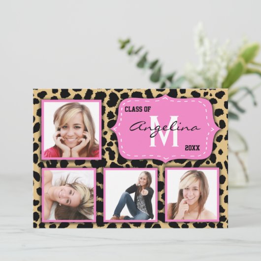 Invitation Photo Du Empreinte de léopard Et Du Par (Debout devant)