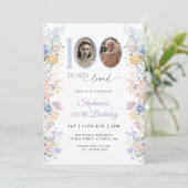 Invitation Photo du Fleur sauvage du printemps 100e anniversa (Debout devant)