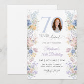 Invitation Photo du Fleur sauvage du printemps 70e anniversai (Devant / Derrière)