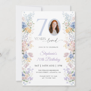 Invitation Photo du Fleur sauvage du printemps 70e anniversai