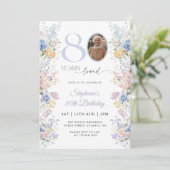 Invitation Photo du Fleur sauvage du printemps 80e anniversai (Debout devant)