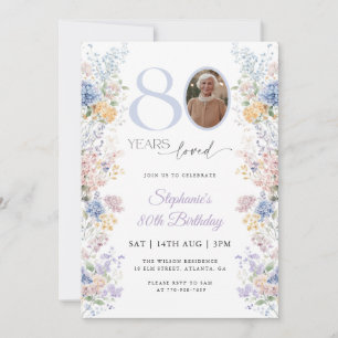 Invitation Photo du Fleur sauvage du printemps 80e anniversai