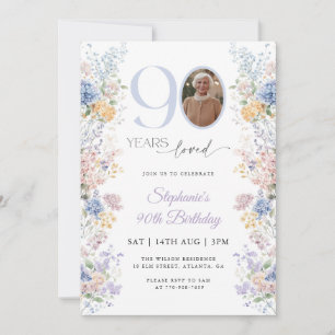 Invitation Photo du Fleur sauvage du printemps 90e anniversai
