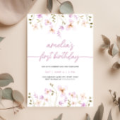 Invitation photo du fleur sauvage pour le premier 