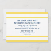 Invitation Photo du Graduate Navy Jaune Graduation Party 2025 (Dos)