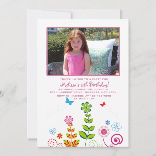 Invitation photo du jardin de juin (Devant)