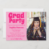 Invitation Photo du les années 70 Retro Graduation Party (Devant)