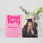 Invitation Photo du les années 70 Retro Graduation Party (Debout devant)