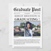 Invitation Photo du Lycée du journal Unique Graduation (Devant)