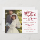 Invitation Photo du Mariage du 40e anniversaire du mariage (Devant)