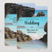 Invitation Photo du Mariage tropical de la côte des Bermudes (Devant / Derrière)
