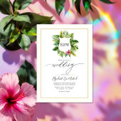 Invitation Photo du Mariage Tropical Greenery et code QR