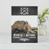 Invitation Photo du Monogramme de la fête d'engagement Croisé (Debout devant)