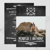 Invitation Photo du Monogramme de la fête d'engagement Croisé (Devant / Derrière)