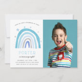 Invitation Photo du parti Anniversaire de enfant moderne Blue (Devant)