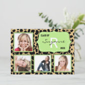 Invitation Photo Du Parti Empreinte de léopard Et (Debout devant)