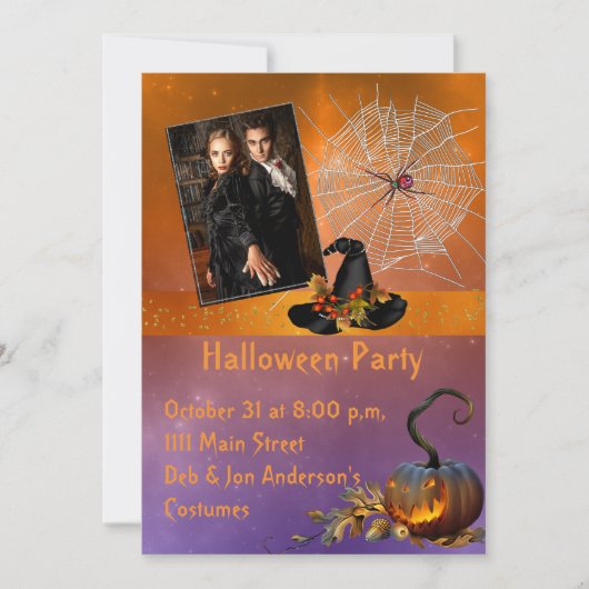 Invitation photo du parti Halloween (Devant)