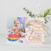 Invitation Photo du premier anniversaire de la fête de la lic (Debout devant)