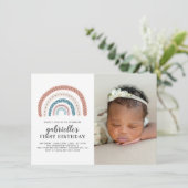 Invitation Photo du premier anniversaire de la mignonne Paste (Debout devant)